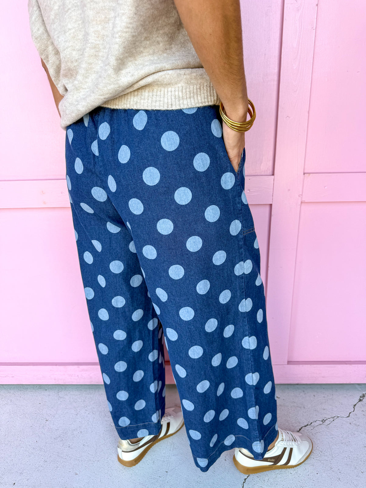 JINCY'S | CROP - Polka Dot Pants - Medium Wash
