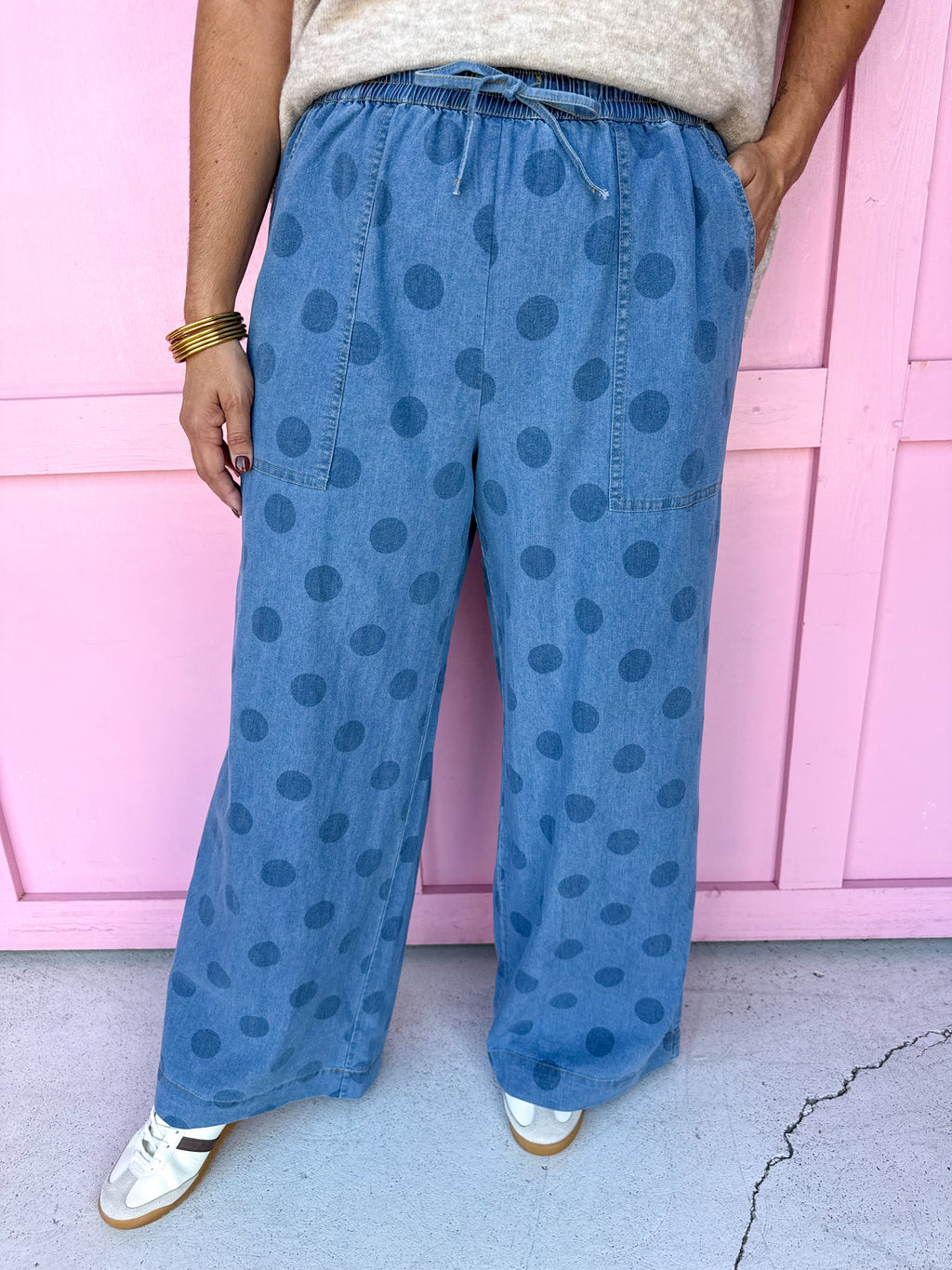 JINCY'S | Polka Dot Pants - Light Wash