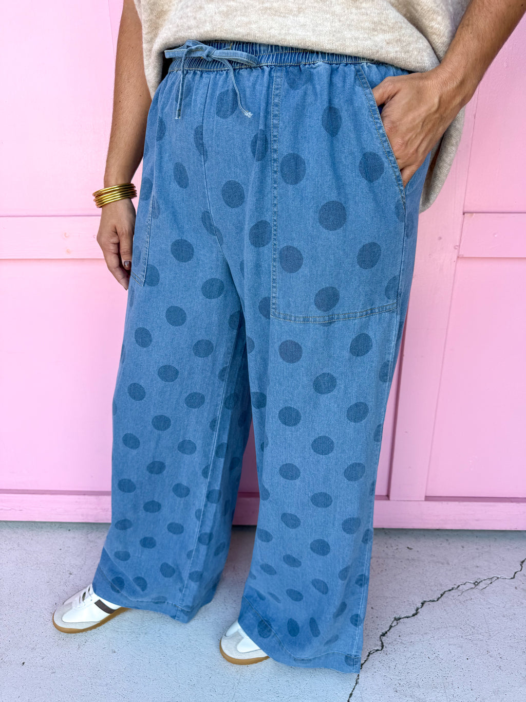 JINCY'S | Polka Dot Pants - Light Wash