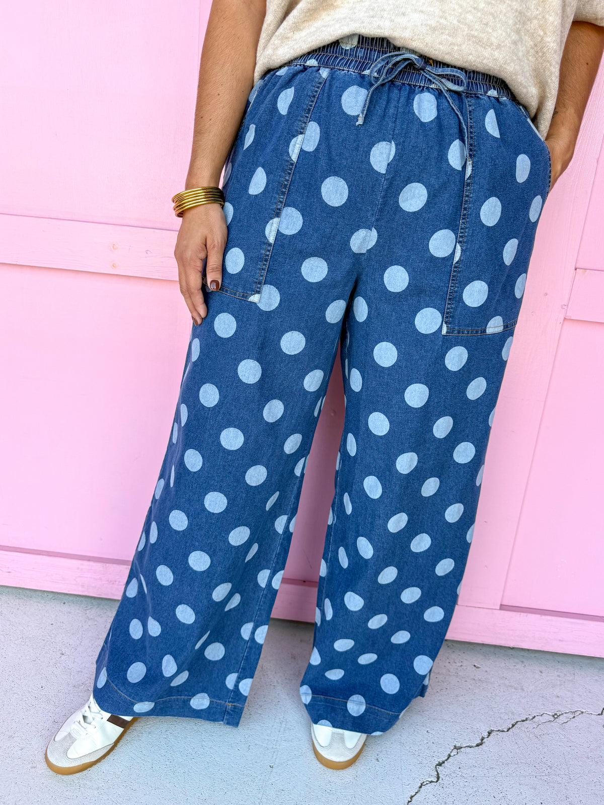 JINCY'S | Polka Dot Pants - Medium Wash