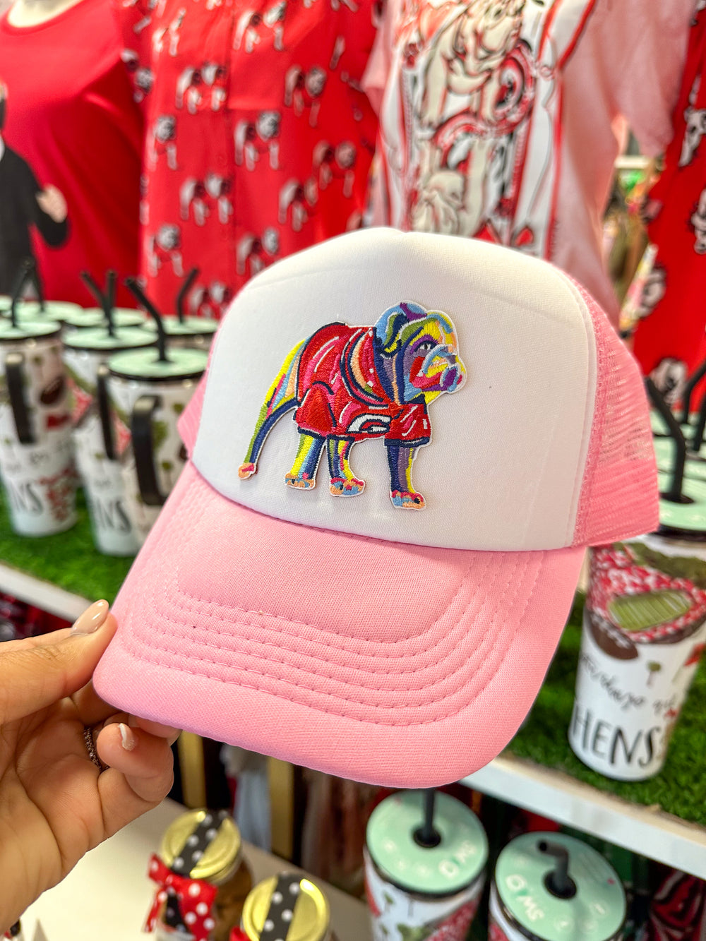 Pink Embroidered Patch Dawg Hat