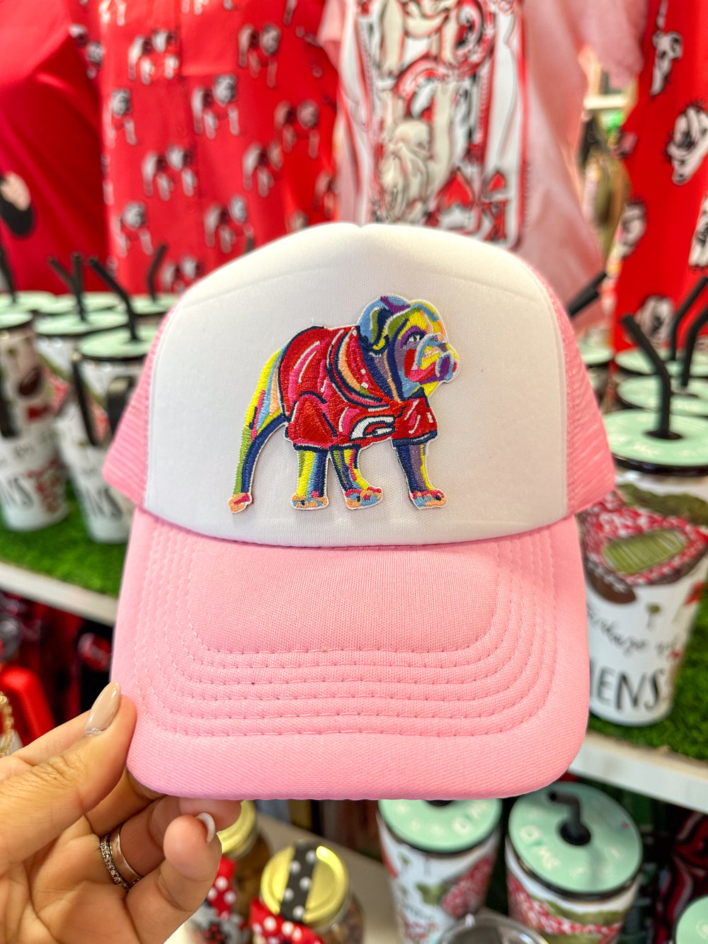 Pink Embroidered Patch Dawg Hat