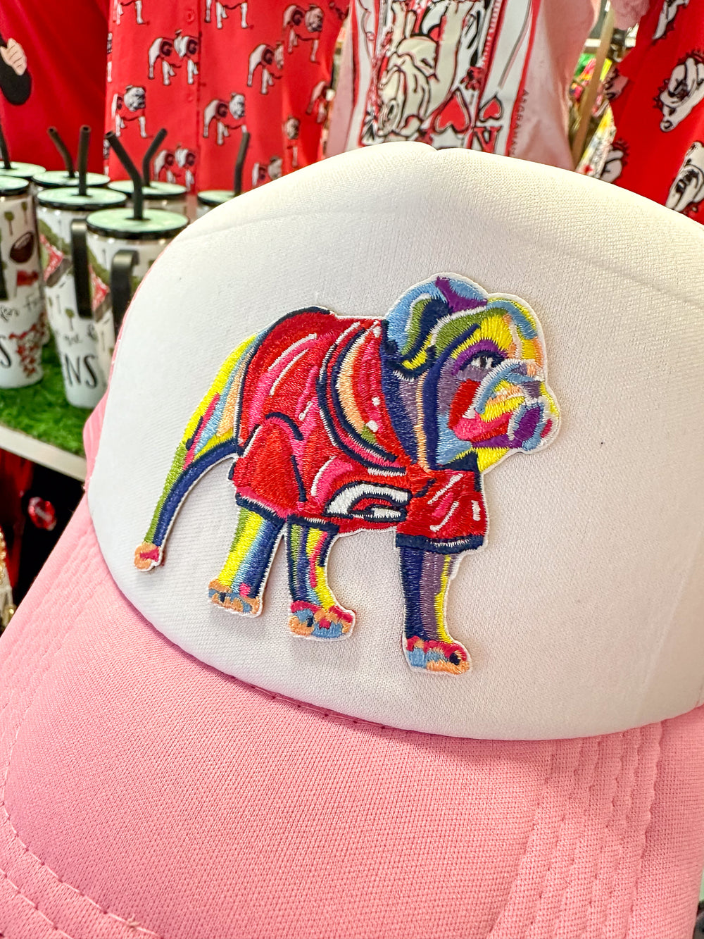 Pink Embroidered Patch Dawg Hat