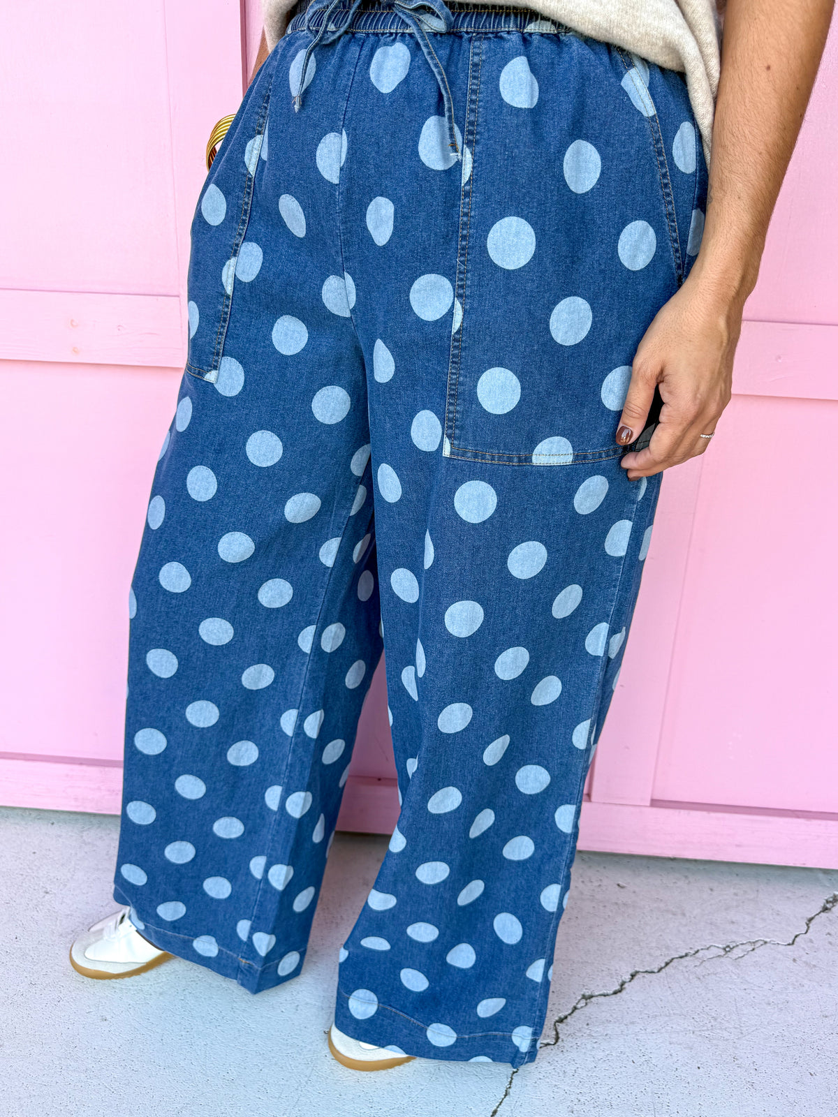 JINCY'S | Polka Dot Pants - Medium Wash