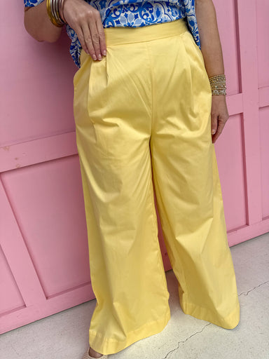 Jincy's Women's Boutique Spring Styles Yellow Wide Leg Trousers