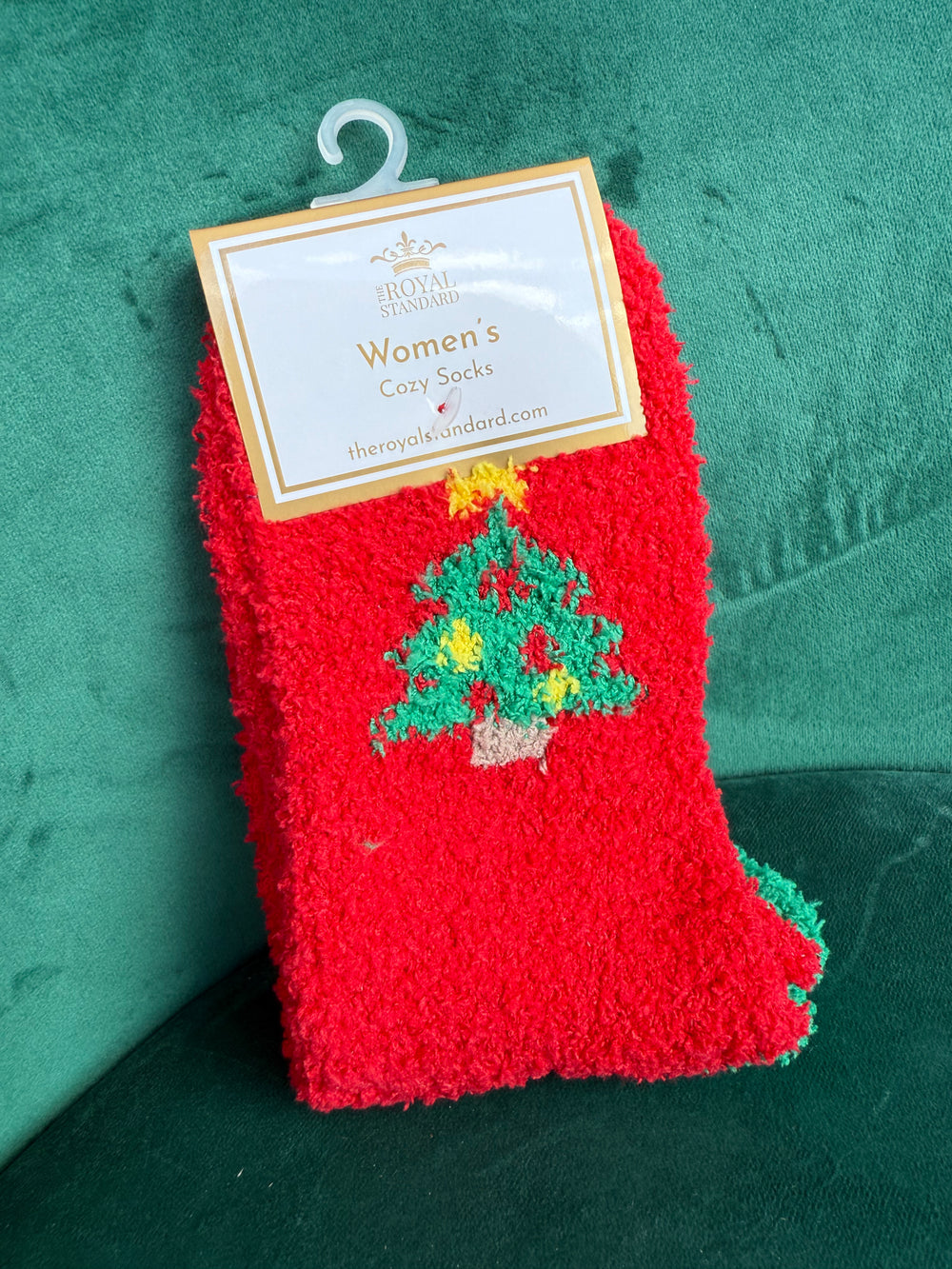 Women's Christmas Tree Snuggle Socks - Red/Green