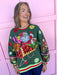 Queen Of Sparkles Vintage Jingle Bell Santa womens boutique sweatshirt jincy's Christmas