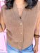 Jincy's Women's Boutique camel sweater vest with gold buttons