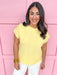 Jincy's Women's Boutique Spring Styles Yellow Knit Wavy Top
