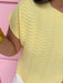 Jincy's Women's Boutique Spring Styles Yellow Knit Wavy Top