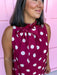 Jincy's Womens Boutique Polka Dot Midi Maxi Dress Ruffle & Tie Neckline