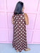 Jincy's Womens Boutique Polka Dot Midi Maxi Dress Ruffle & Tie Neckline