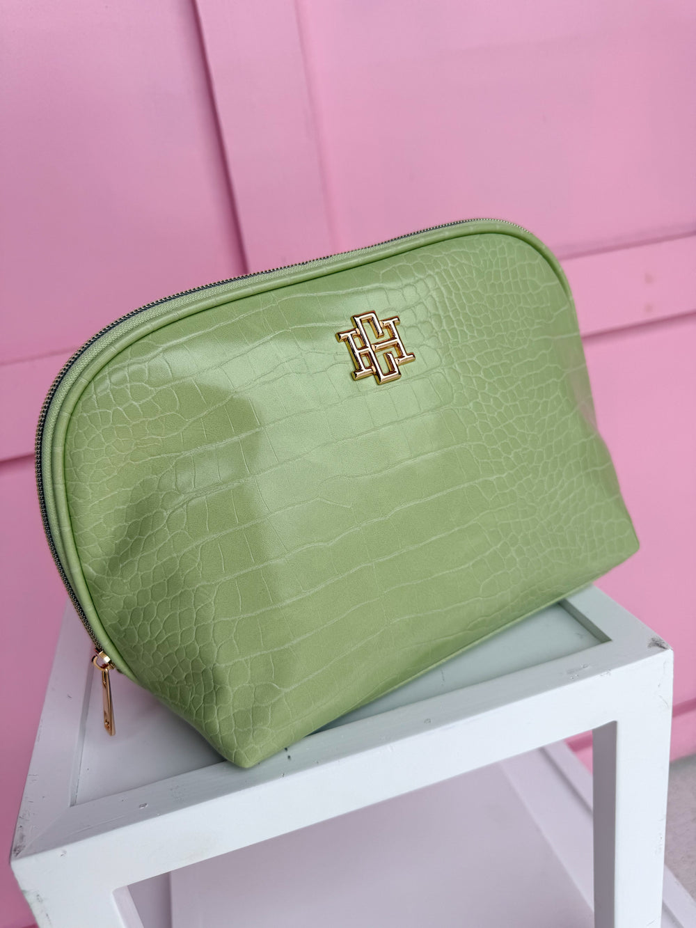 Caroline Hill | Capri Large Pouch - Lime