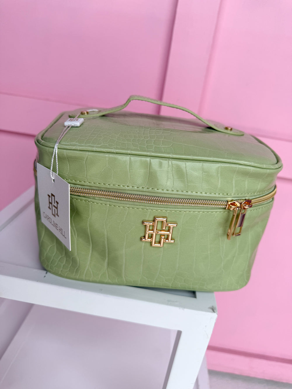 Caroline Hill | Hampton Train Case - Lime