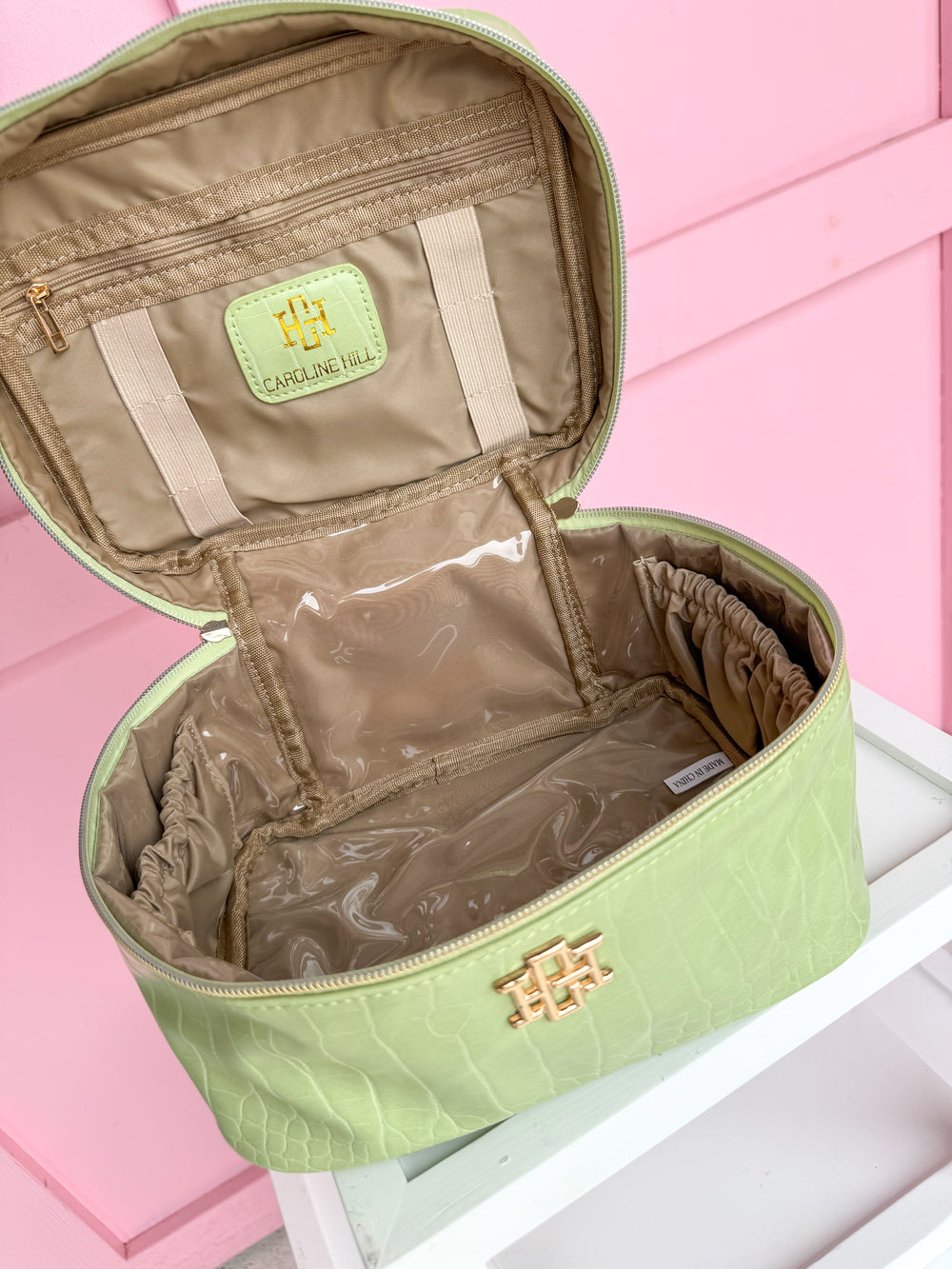 Caroline Hill | Hampton Train Case - Lime