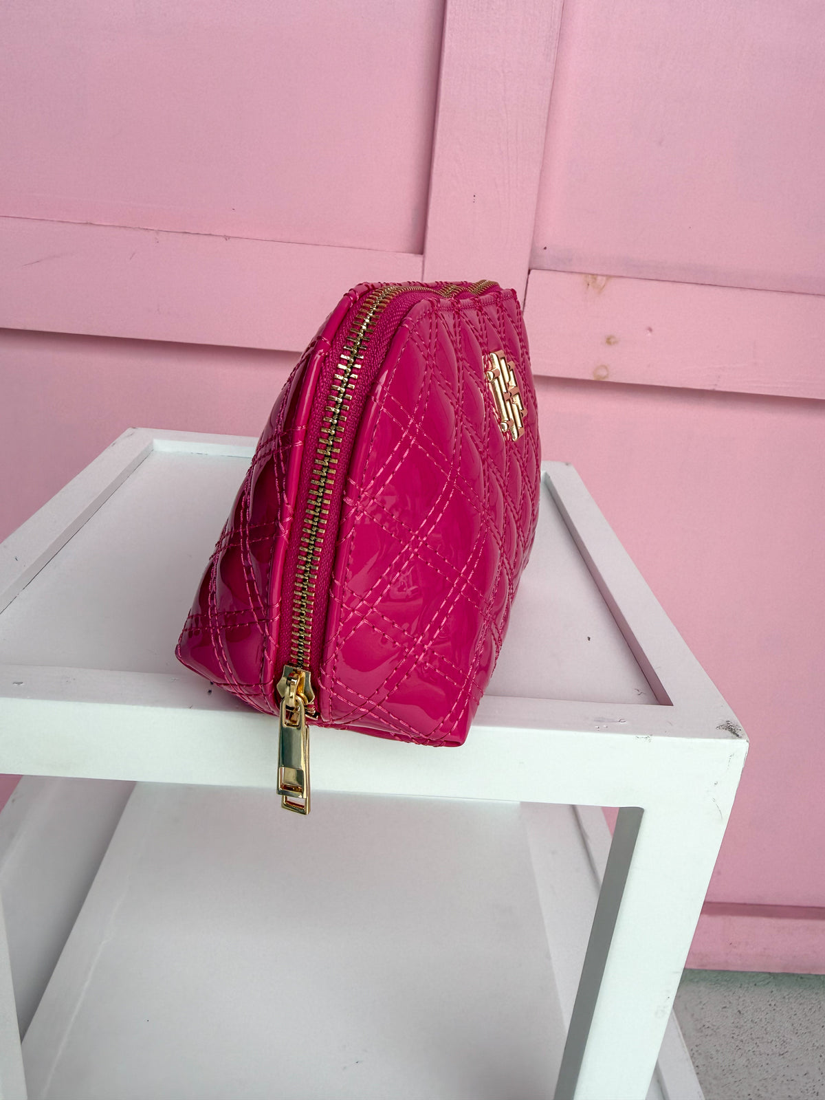 Caroline Hill | Ibiza Small Pouch - Hot Pink Patent