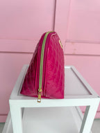 Caroline Hill | Capri Large Pouch - Hot Pink Patent