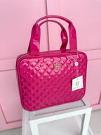 Caroline Hill | Punta Cana Large Case - Hot Pink Patent Travel Case Toiletry Bag