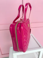 Caroline Hill | Punta Cana Large Case - Hot Pink Patent Travel Case Toiletry Bag