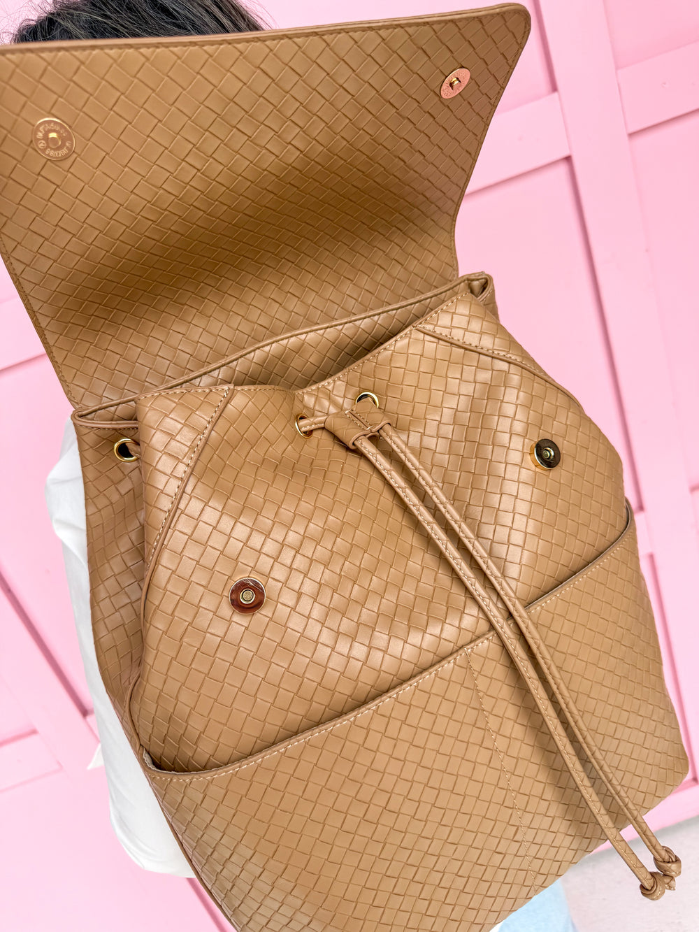 Caroline Hill | Bennett Backpack - Woven Tan