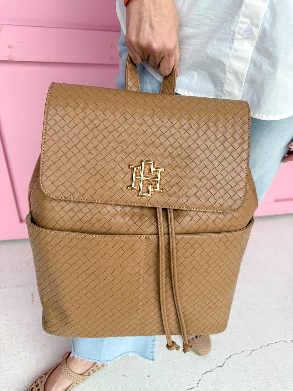 Caroline Hill | Bennett Backpack - Woven Tan