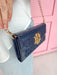 Caroline Hill | Carlington Clutch Crossbody - Navy Patent Purse