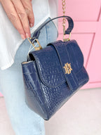 Caroline Hill | Tucker Handbag - Navy Patent Purse