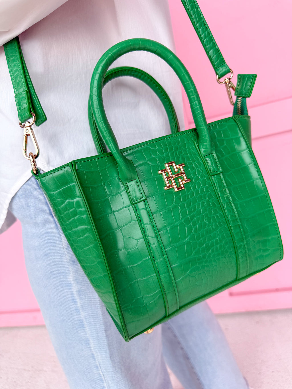 Caroline Hill | Merritt Mini Tote - Kelly Green