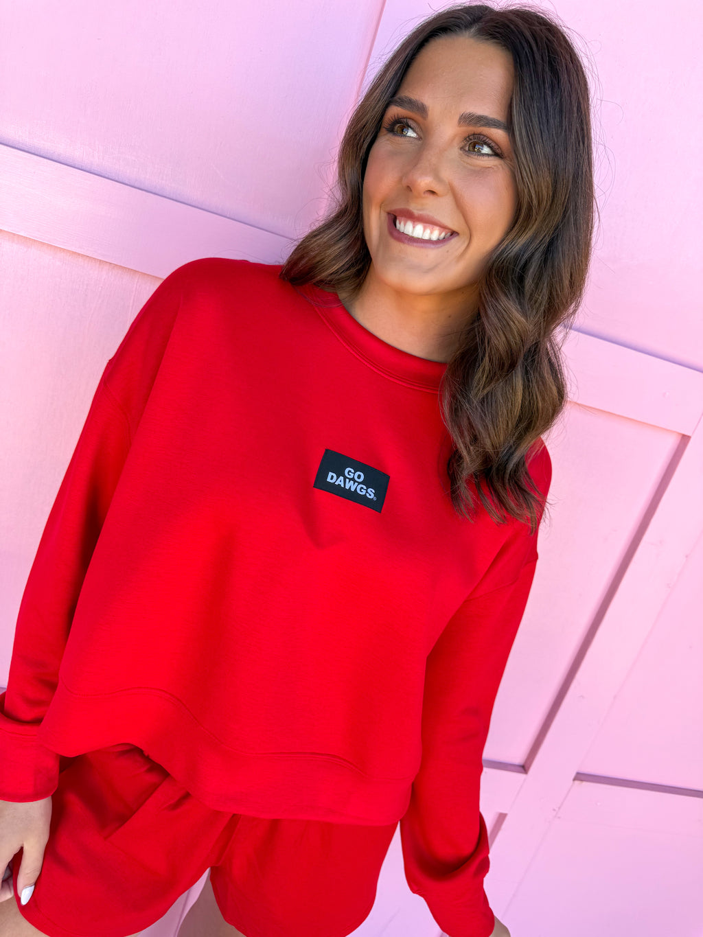 Scarlet & Gold | Ava Airy Crewneck - Red - Go Dawgs®