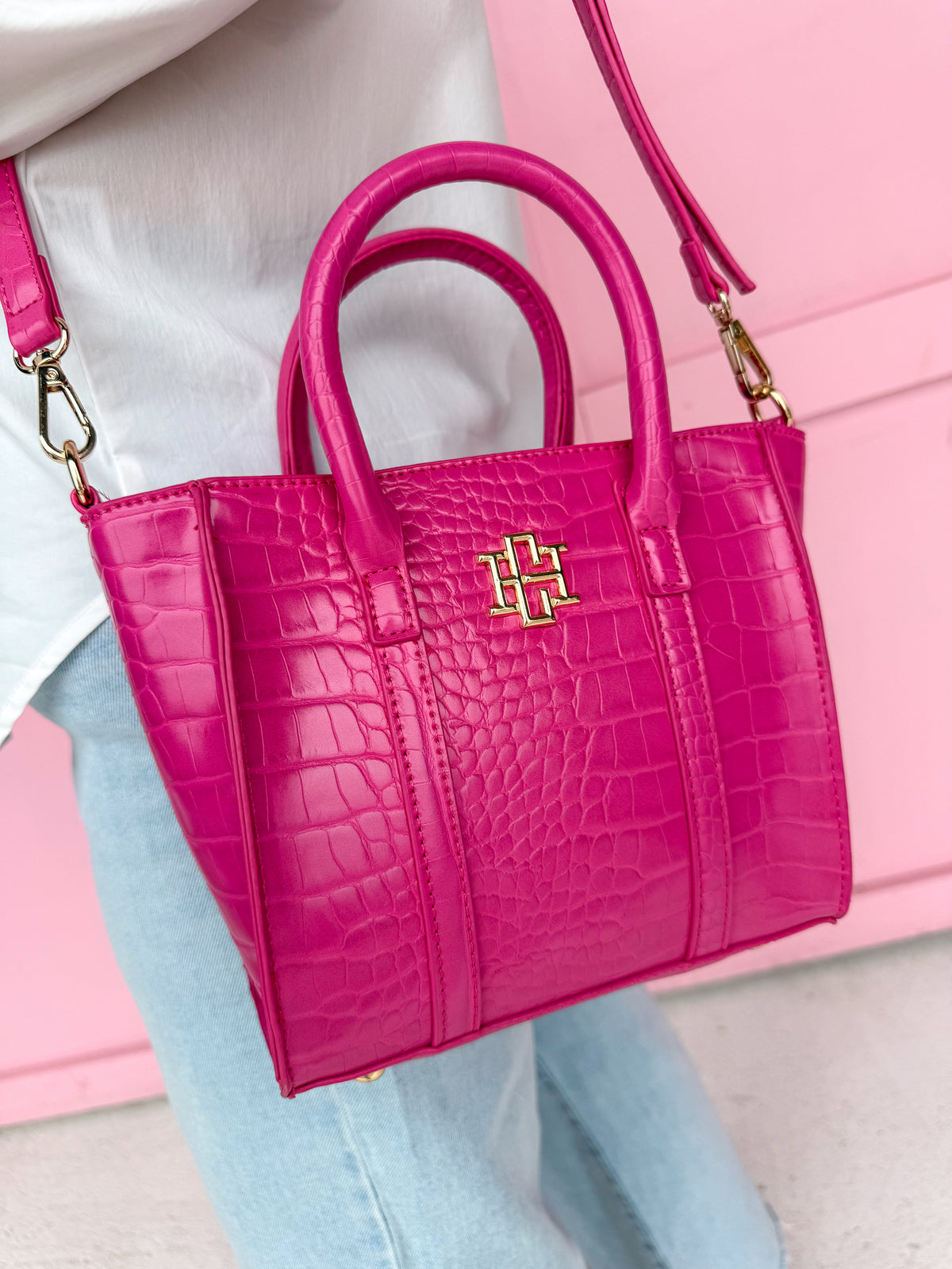Caroline Hill | Merritt Mini Tote - Hot Pink