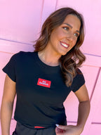 Scarlet & Gold | Raegan Ribbed Baby Tee - Black - Go Dawgs®