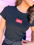 Scarlet & Gold | Raegan Ribbed Baby Tee - Black - Go Dawgs®