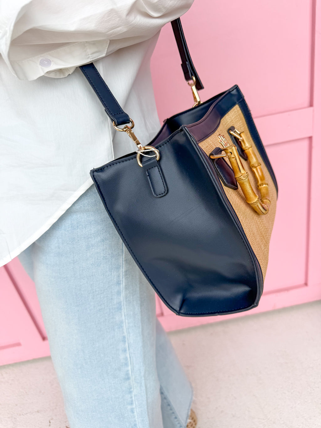 Caroline Hill | Kennedy Tote - Natural Navy