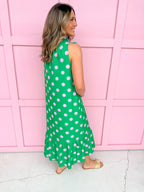 Polka Dot Dress Green Pink Boutique Jincys Shopping Womens