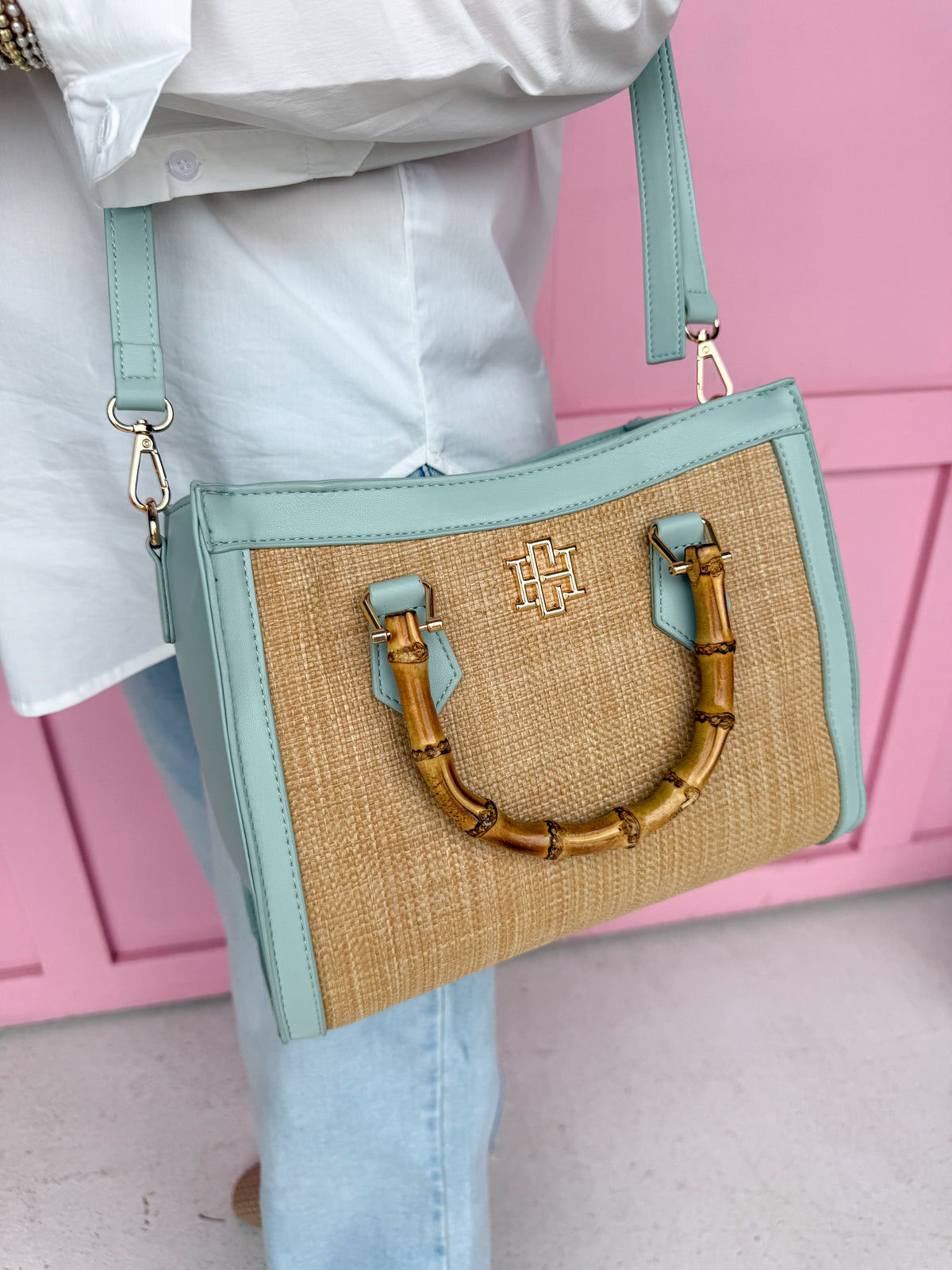 Caroline Hill | Kennedy Tote - Natural Mint Purse