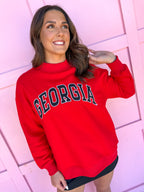 Scarlet & Gold | Madi Classic Mock Neck - Red - Georgia®