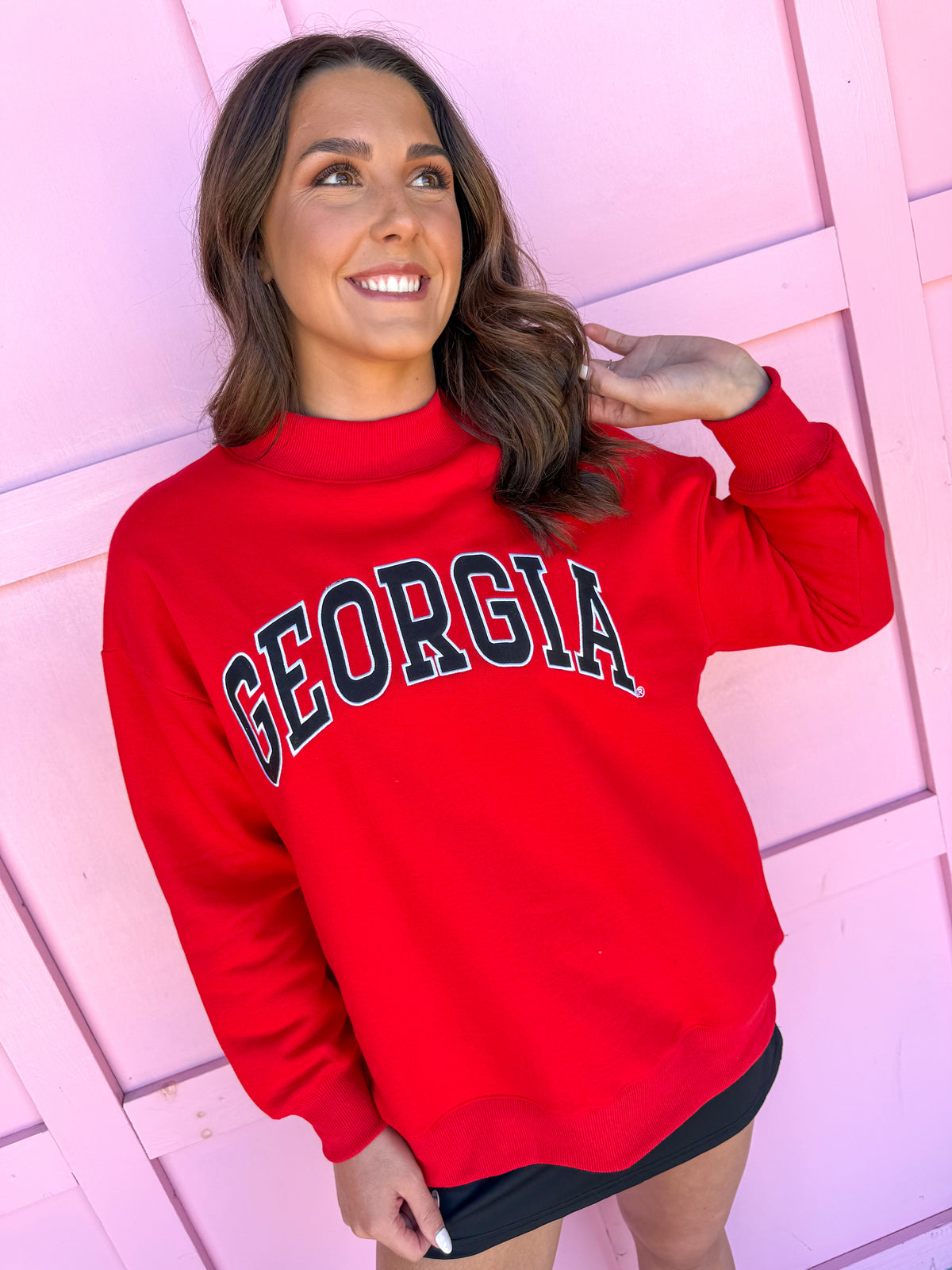 Scarlet & Gold | Madi Classic Mock Neck - Red - Georgia®
