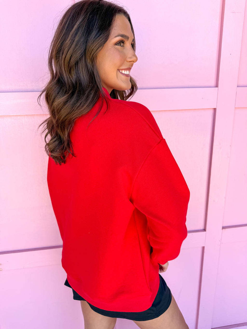 Scarlet & Gold | Madi Classic Mock Neck - Red - Georgia®