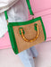 Caroline Hill | Kennedy Tote - Natural Kelly Green