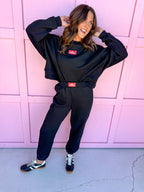 Scarlet & Gold | Becca Boxy Crewneck - Go Dawgs® - Black