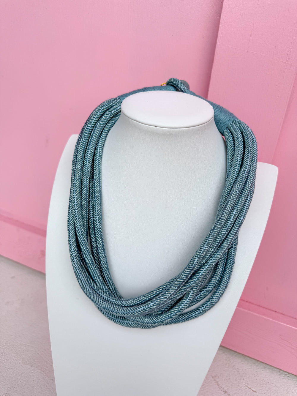 Make A Statement Necklace - Light Blue