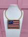 Americana Collar Necklace beaded gold red white blue womens boutique jincy's