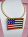 Americana Collar Necklace beaded gold red white blue womens boutique jincy's