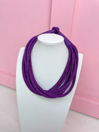 Multi Strand Slub Rope Necklace - Purple