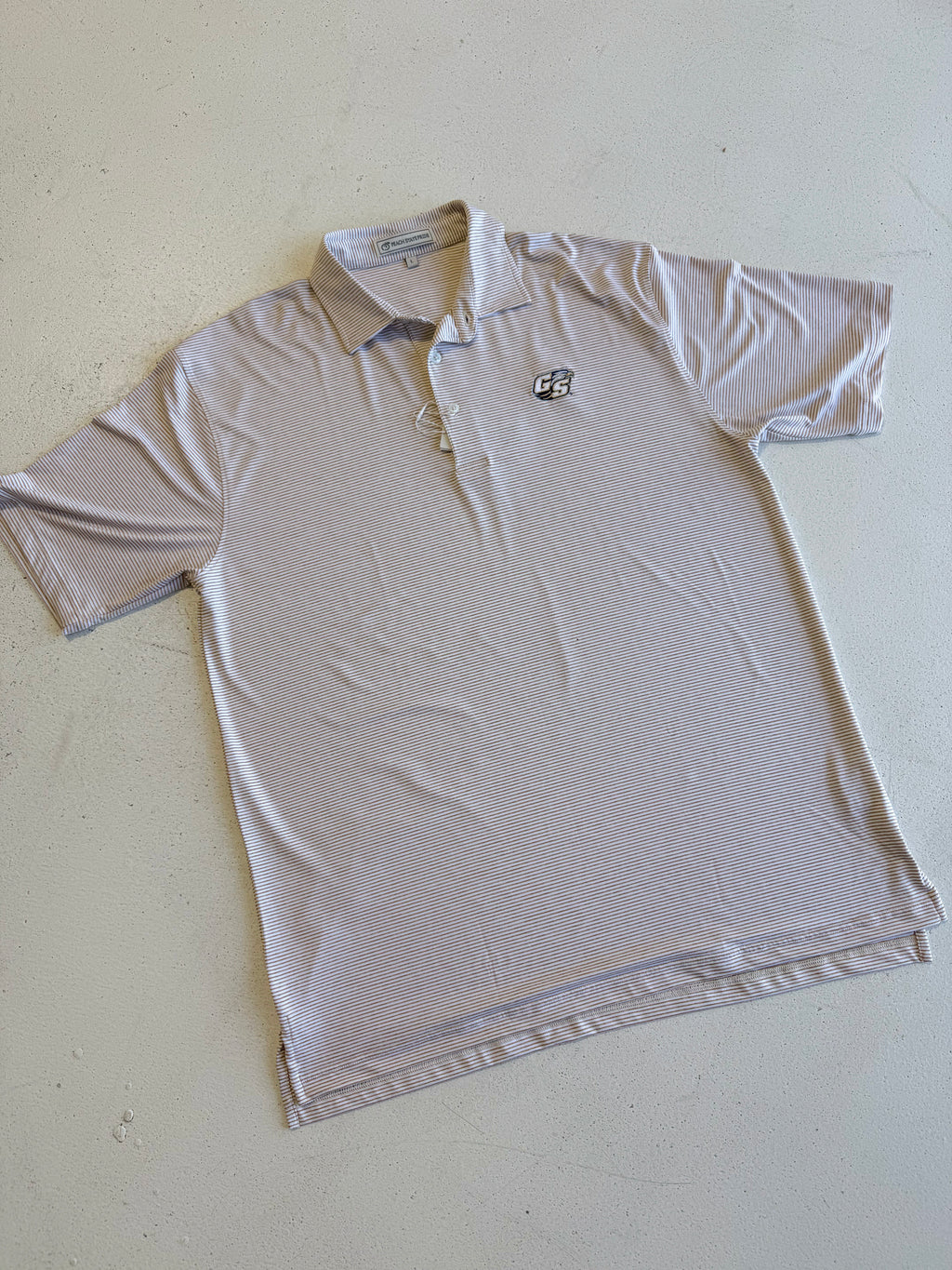 Peach State Pride | GSU Heathered Azalea Old Gold & White Polo