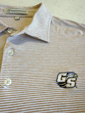 Peach State Pride | GSU Heathered Azalea Old Gold & White Polo