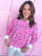 Mary Square | Sarah Sweatshirt - Pink Lights