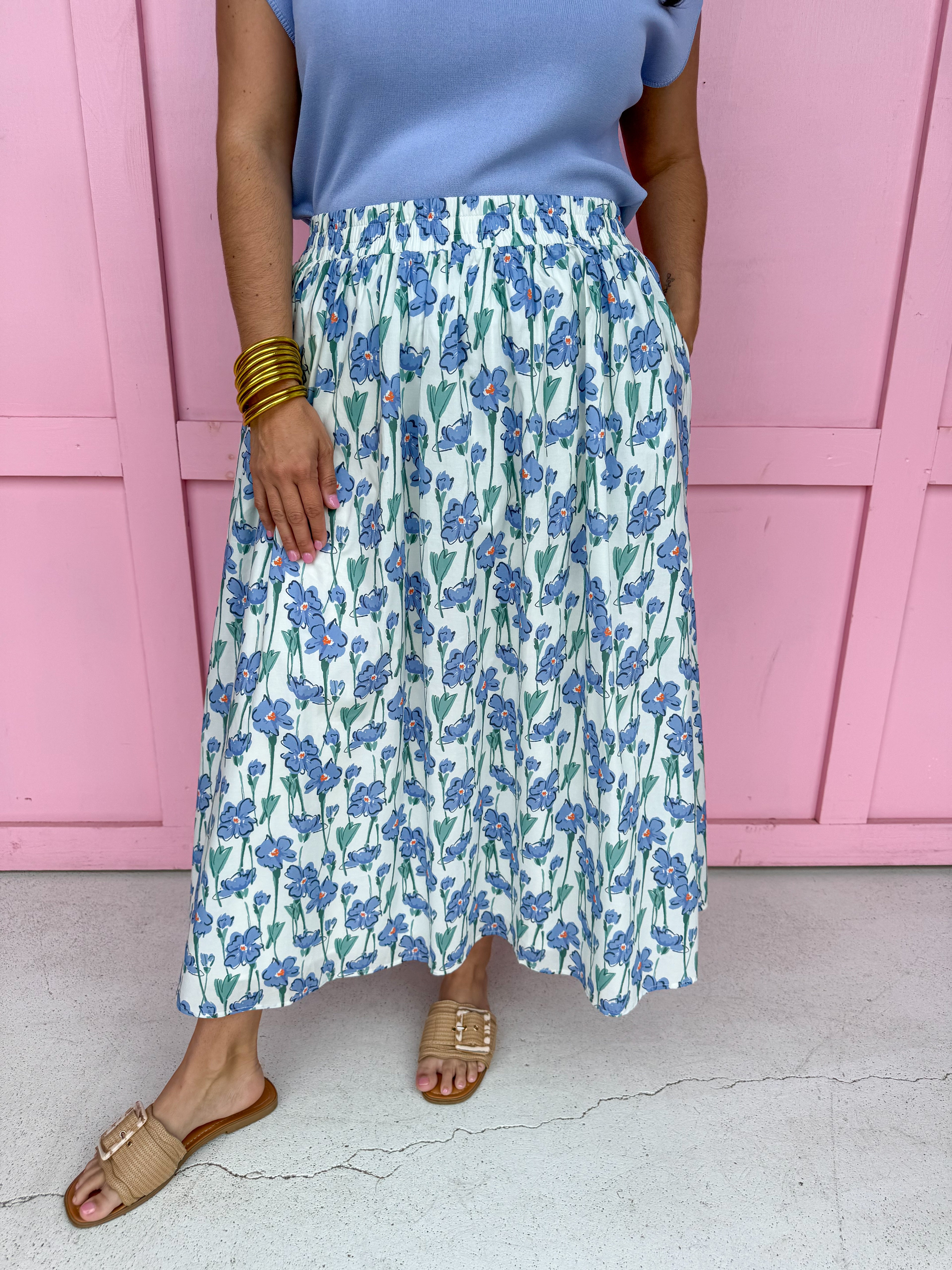 Garden Society Skirt - Blue