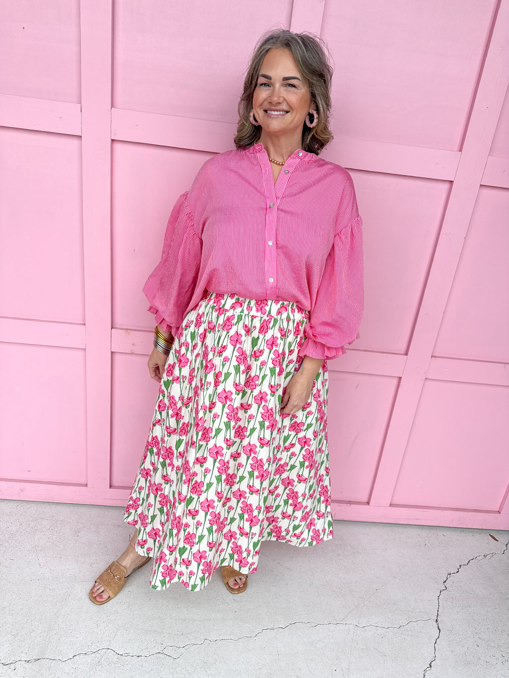 Stripe Expectations Top - Pink