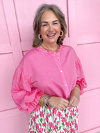 Stripe Expectations Top - Pink